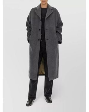 Séfr Long Wool Blend Coat Single Breasted - Black