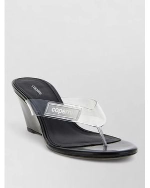 Coperni Wedge Sandals Logo Detail Transparent Strap - Multicolour