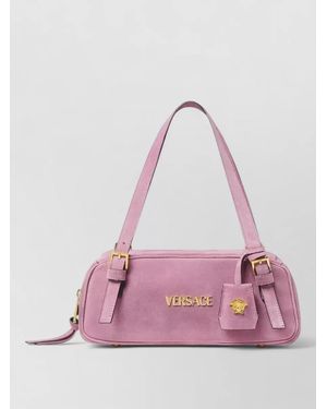 Versace Silk Nylon Shoulder Bag Top Handle Strap - Pink