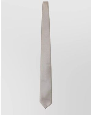 Giorgio Armani Silk Striped Tie - White