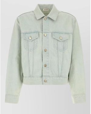 Fear Of God Denim Jacket Long Sleeves Chest Pockets - Green