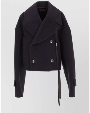 Ann Demeulemeester Double Breasted Cropped Jacket - Blue