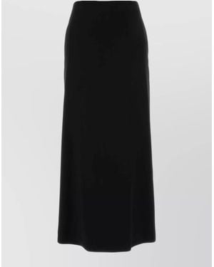 Jil Sander Wool Skirt High Waist Slit Detail - Black