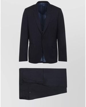 Paul Smith Wool Tailored Single Breasted Suit - Blue