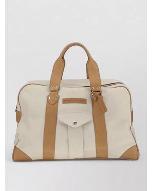 Brunello Cucinelli Leather Travel Tote Bag - Natural