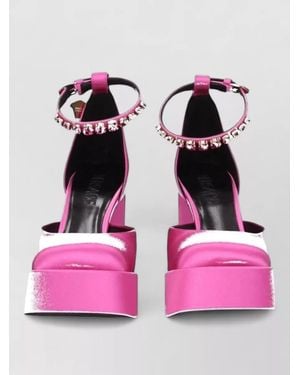 Versace Satin Platform Sandals - Pink