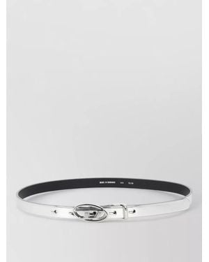 DIESEL Slim Metallic Finish Adjustable Length Belt - Gray