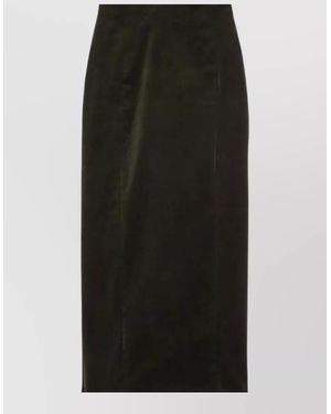 Jil Sander High Waist Maxi Skirt Back Slit - Black
