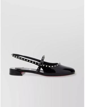Christian Louboutin Patent Leather Slingback Ballerina Shoes - Red