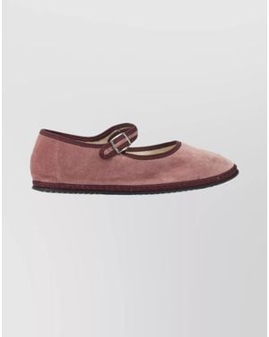 Vibi Venezia Velvet Ballerina Shoes - Pink
