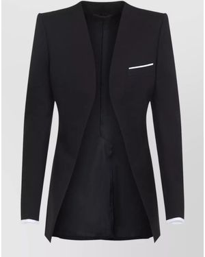 Tom Ford Longline Tailored Jacket Notch Lapel Buttons - Black