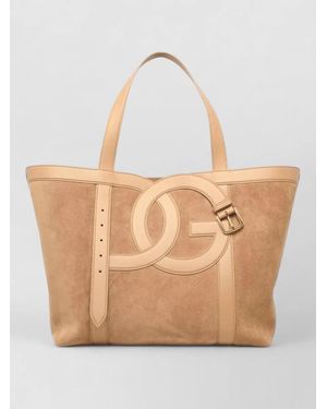 Dolce & Gabbana Small Shopping Leather Tote Bag - Natural