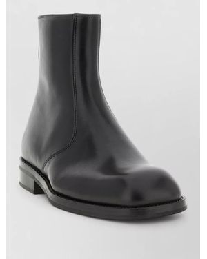 Lemaire Leather Zip Ankle Boots - Black