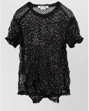 Comme des Garçons Layered Mesh Knit T Shirt Textured - Black