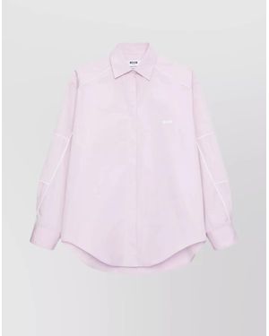 MSGM Long Sleeve Top Collared Neck - Pink