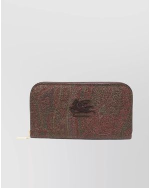 Etro Leather Zip-Around Wallet - Brown