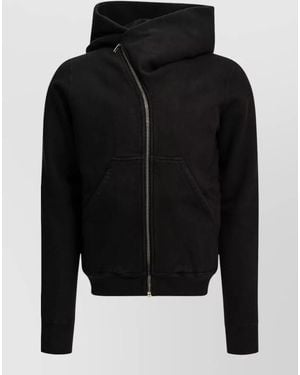 Rick Owens Cotton Hooded Zip-Up Jacket - Black