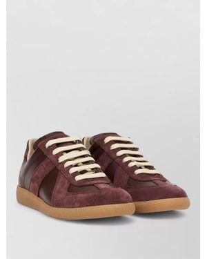 Maison Margiela Replica Lace Up Sneakers Calf Leather - Brown