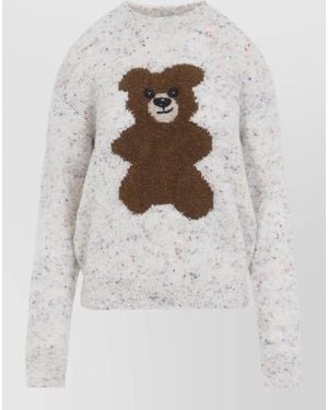 Moschino Teddy Bear Jumper Crew Neck Knit - White