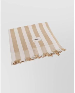 Tekla Striped Cotton Beach Towel - Natural