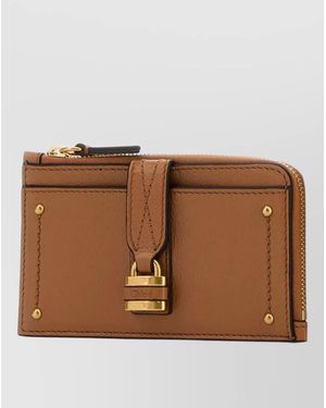 Chloé Leather Paddington Small Coin Purse Front Pocket - Brown