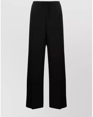 Paul Smith Wool High-Rise Wide-Leg Trousers - Black