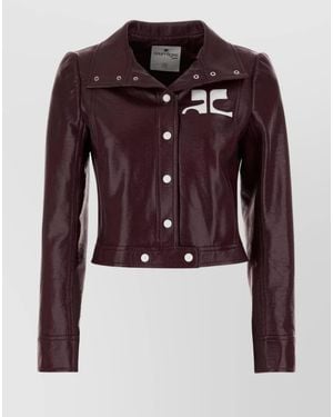 Courreges Vinyl Blazer With Collared Neck And Long Sleeves - Multicolor