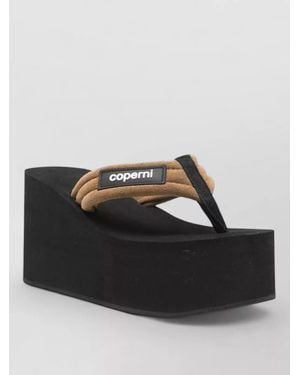 Coperni Leather Platform Sandals - Black