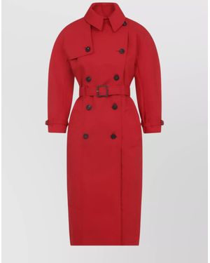 Jacquemus Double Breasted Belted Trench Coat - Red