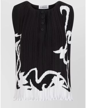 Lanvin Pleated Sleeveless Blouse - Black