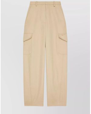 Givenchy Cotton And Wool High-Rise Relaxed-Fit Cargo Trousers - Natural