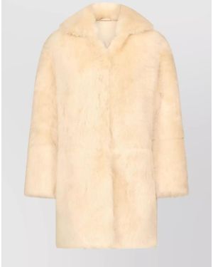 Loulou de Saison Leather Fur Coat - Natural
