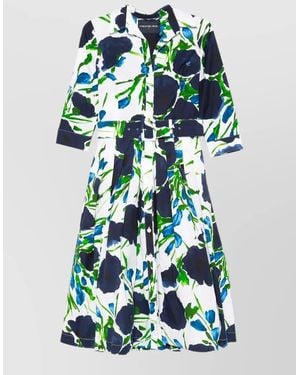 Samantha Sung Floral-Print Midi Dress - White