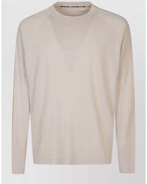 Original Vintage Silk Cotton Blend Crew Neck Jumper - White