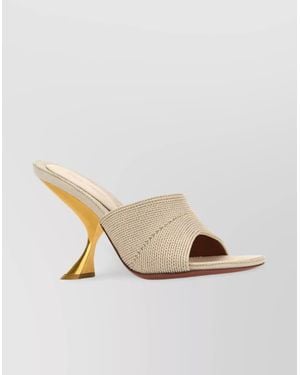AMINA MUADDI Sand Fabric Taylor Mules - Natural