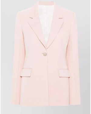 Lanvin Wool Single-Breasted Blazer - Pink