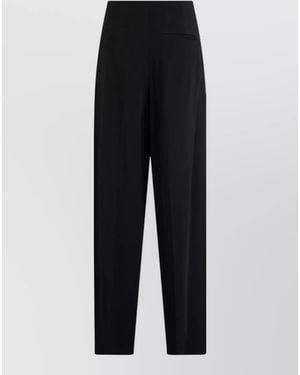 Alberta Ferretti High-Rise Pleated Straight-Leg Tailored Pants - Black