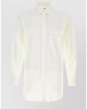 Yohji Yamamoto Cotton Shirt Featuring Long Sleeves And Collar - White
