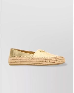 Prada Metallic Finish Espadrilles Sole Espadrille - Natural