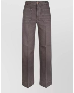 Victoria Beckham High-Rise Wide-Leg Jeans - Grey