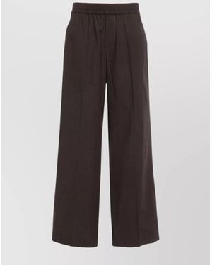 P.A.R.O.S.H. Cotton Straight-Leg Trousers - Brown