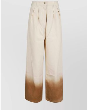 Alanui Denim High-Rise Wide-Leg Jeans - Natural