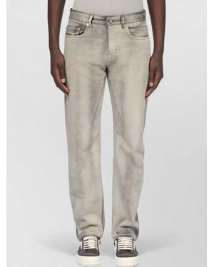 Rick Owens Denim Low-Rise Regular-Fit Jeans - Natural