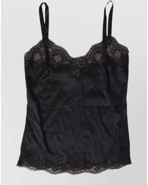 Dolce & Gabbana Silk Lace Camisole Top - Black