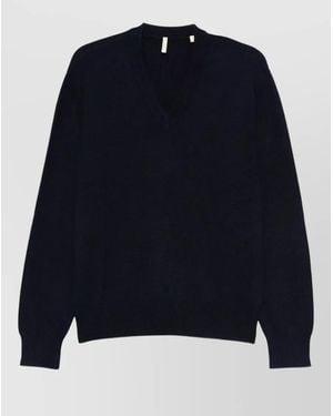 sunflower Moon Merino V Neck Knit Jumper - Blue
