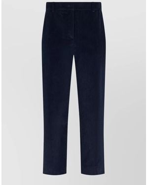Weekend by Maxmara Velvet High-Rise Straight-Leg Pants - Blue