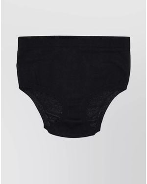 P.A.R.O.S.H. Stretch Waistband Ribbed Trim Shorts - Black