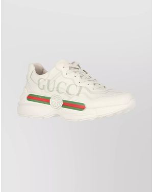 Gucci Leather Rhyton Low-Top Trainers - White
