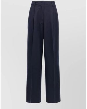 Thelatest Axel Pants Pleated Front Wide Leg Belt Loops - Blue