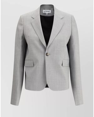 Loewe Wool Single-Breasted Blazer - Grey